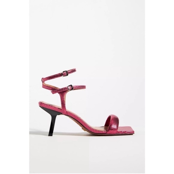 Anthropologie Vicenza Pink Metallic Strappy Heels Sandals EU 38 (US 7) NWT - Picture 4 of 5